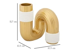 Jarrón de resina dorada 10,5x10,5x12,7 cm Dorado Best