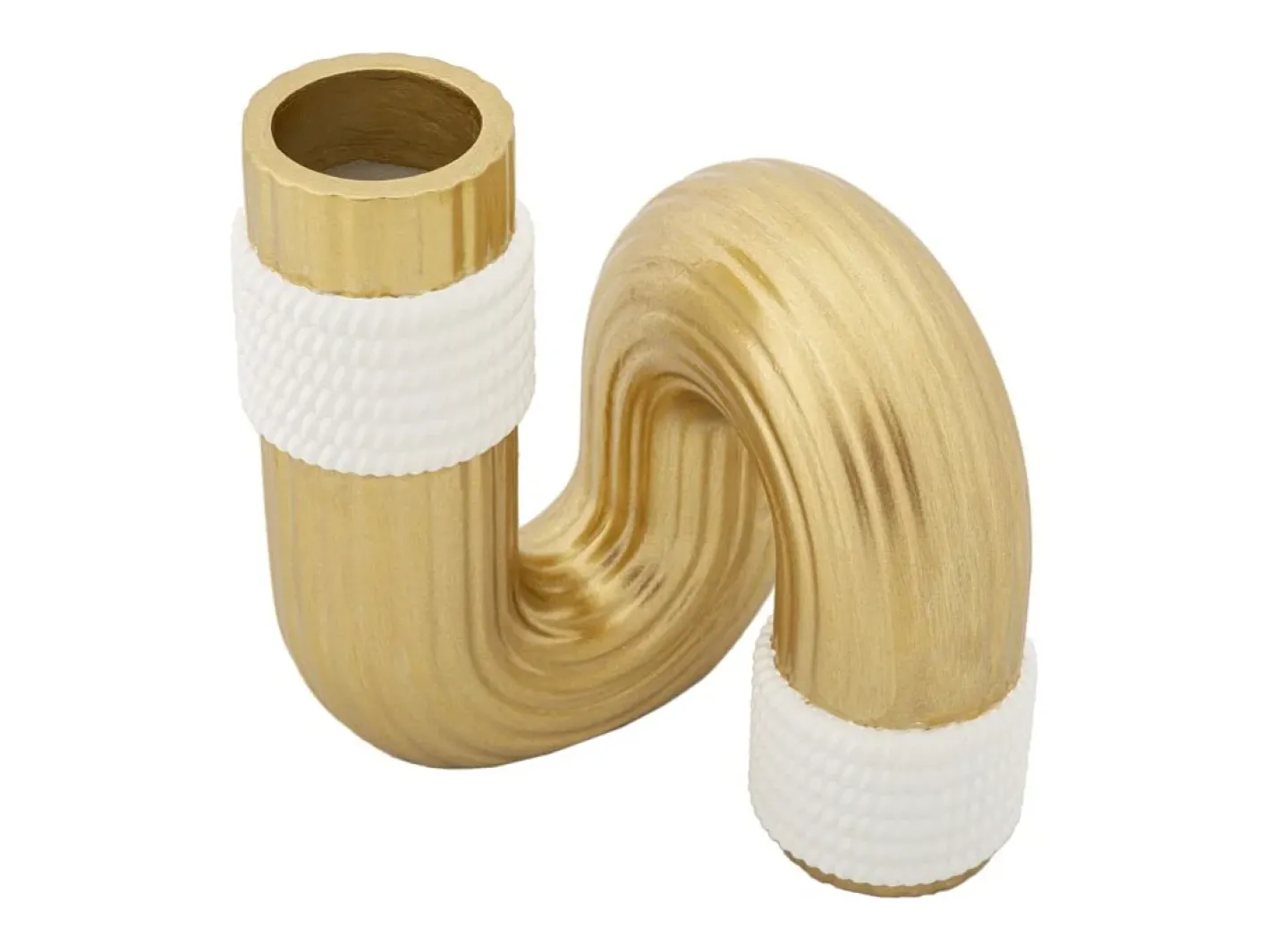 Jarrón de resina dorada 10,5x10,5x12,7 cm Dorado Best