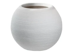 Jarrón de resina para plantas de interior y exterior, diseño esfera redonda d.40x33h Botticelli Blanco New