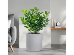 Online Jarrón de resina para plantas de interior y exterior, diseño cilíndrico redondo d.36x35h Modigliani Beige