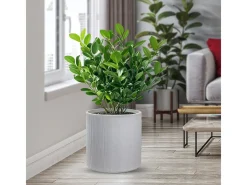 Online Jarrón de resina para plantas de interior y exterior, diseño cilíndrico redondo d.36x35h Modigliani Beige