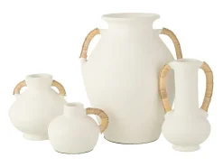J-Line Jarrón de terracota 34x34x43 cm Blanco Clearance