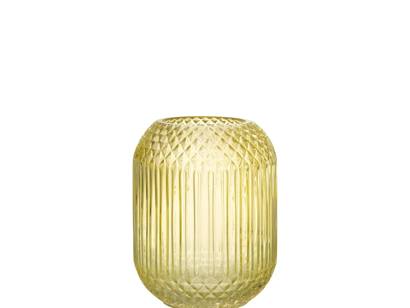 Outlet J-Line Jarrón de vidrio recto L18*l18*H19cm Amarillo