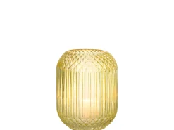 Outlet J-Line Jarrón de vidrio recto L18*l18*H19cm Amarillo