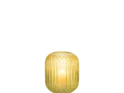 Outlet J-Line Jarrón de vidrio recto L14*l14*H17cm Amarillo
