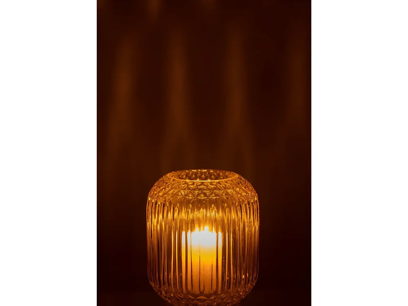 Outlet J-Line Jarrón de vidrio recto L14*l14*H17cm Amarillo