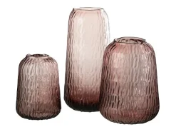 J-Line Jarrón-Jarrón de vidrio 15*15*30 cm Rosa