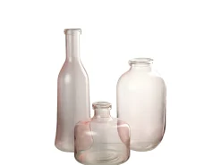 J-Line Jarrón de vidrio 15x15x45 cm Rosa Best