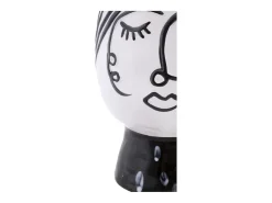 Jarrón facial de resina blanca 14x18,2 cm Blanco
