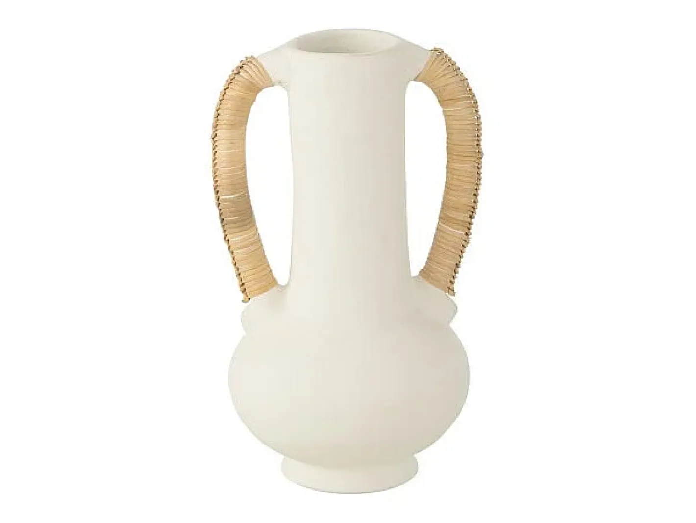 New J-Line Jarrón ánfora de terracota 20x20x35 cm Blanco