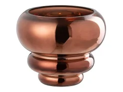 J-Line Jarrón o candelabro de cristal marrón 15,5x15,5x13,5 cm Marru00f3n New