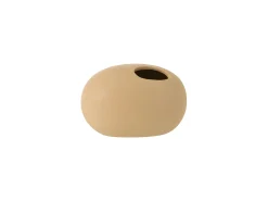 J-Line Jarrón ovalado de cerámica de 16x10x9cm Beige Best