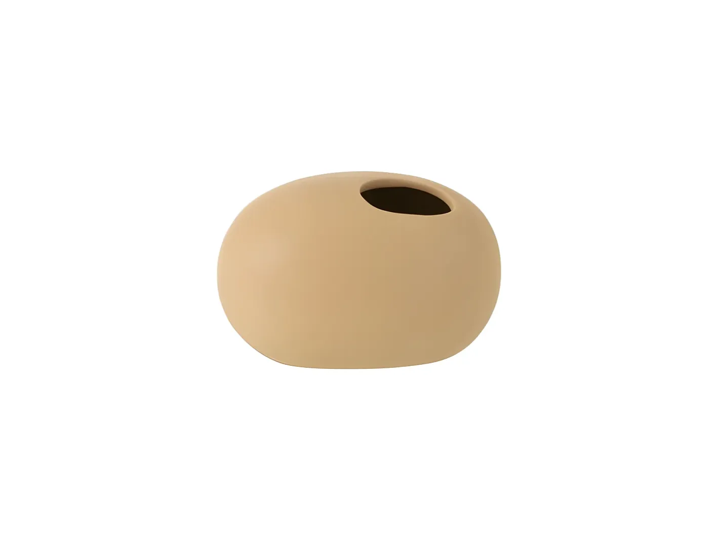 J-Line Jarrón ovalado de cerámica de 16x10x9cm Beige Best