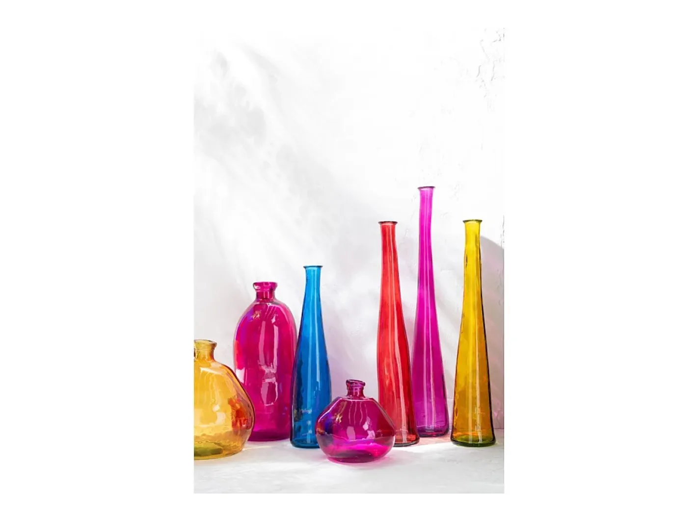 J-Line Jarrón-Jarrón ovalado de vidrio fucsia 34x34x73 cm Rosa