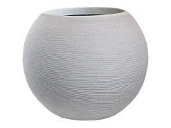 Clearance Jarrón redondo de resina en forma de esfera Botticelli para plantas de interior y exterior, 40x33 cm Beige