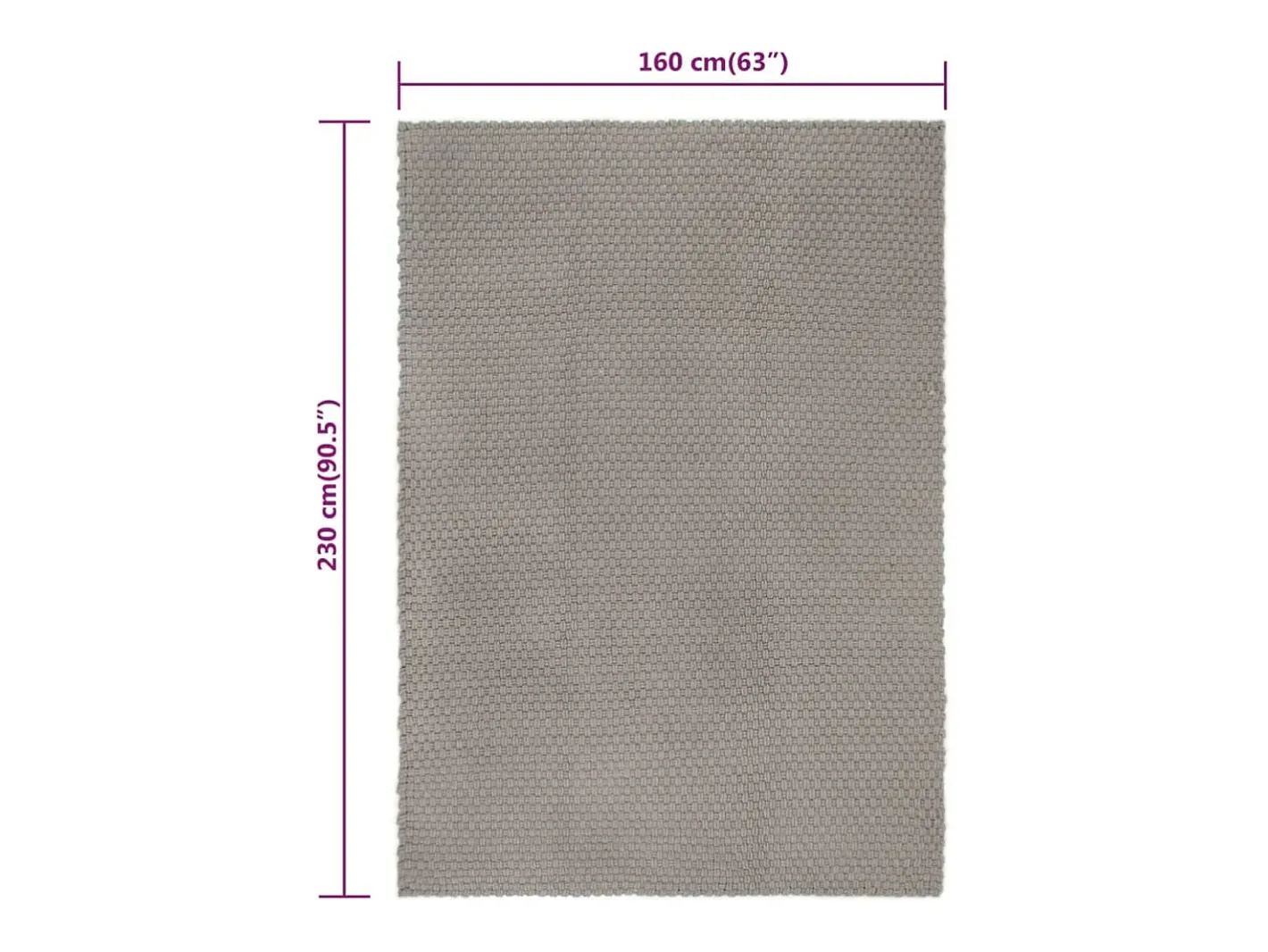 Garden Furniture Jochem Alfombra rectangular algodón 160x230 cm Gris Sale