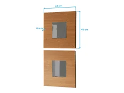 Espejo De Pared|Espejo-Juego 2 Espejos Cajún Moderno Cerezo 45x45x2 cm Entrada Estilo Marru00f3n