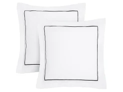 Palacio Juego cama percal algodón-bordado-edredón 240x260+2 fundas almohada -blanco y antracita Negro / Blanco New