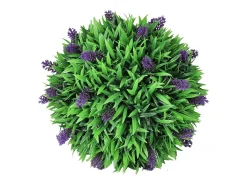 Planta Artificial-Juego de 2 bolas de boj artificial con lavanda 30 cm ES179248 Verde