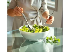 Lou Laguiole Juego de 2 cubiertos para ensalada Jet Sablé de acero inoxidable - Diseño contemporáneo Laguiole Plateado Hot