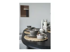House Nordic Juego de 4 cuencos de cerámica y marrón ø 15x9 cm Gris