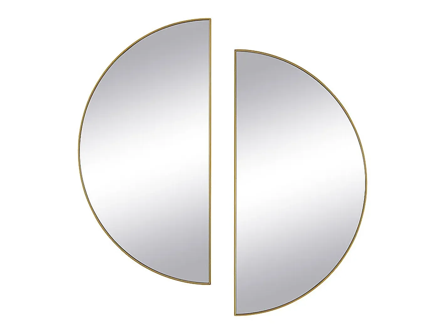 Sale OZAIA Juego de 2 espejos semicirculares design de metal - Ancho 50 x Alt. 100 cm - - GAVRA Dorado