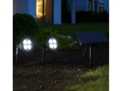 Outlet Lumisky Juego de 2 focos solares conectados 400LM FAMILY SPIKY Negro