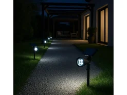 Lumisky Iluminación Exterior-Juego de 2 focos solares 200LM SPIKY Negro