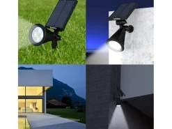 Lumisky Iluminación Exterior-Juego de 2 focos solares 200LM SPIKY Negro