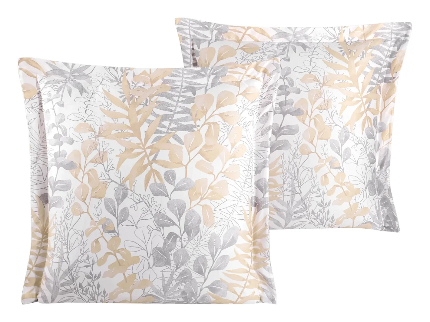 Blanc avenue Juego de 2 fundas de almohada satén de algodón "Occale " Beige Hot