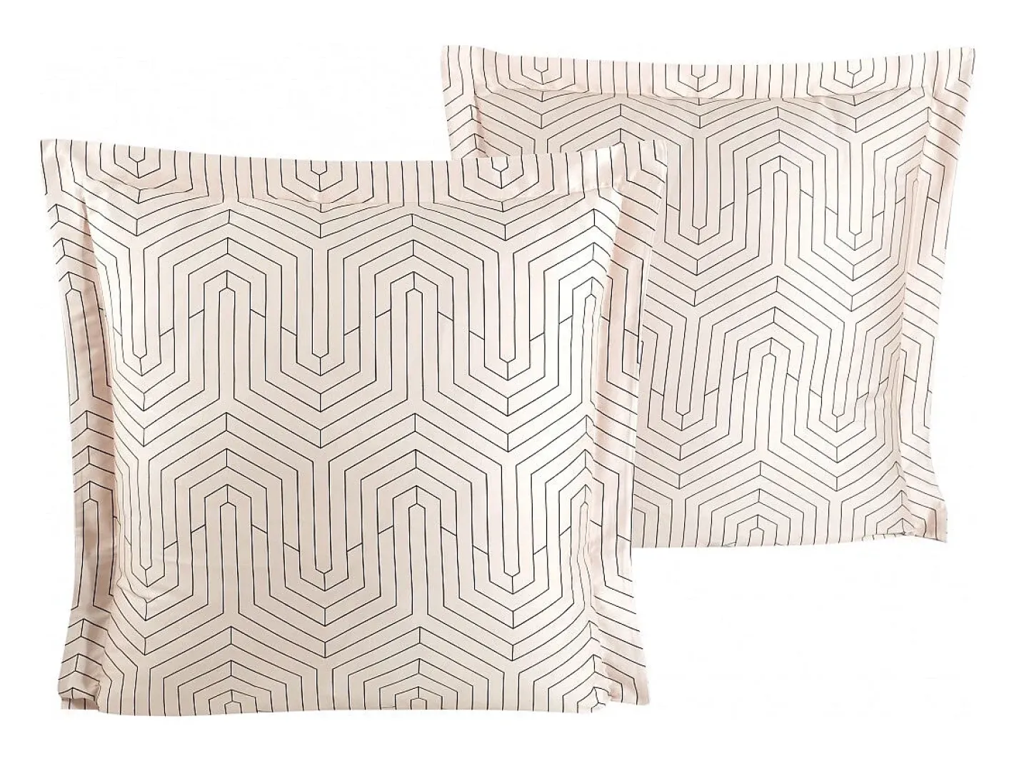 Clearance Blanc avenue Juego de 2 fundas de almohada satén de algodón "Strada white" Blanco