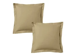 Online Blanc avenue Juego de 2 fundas de almohada satén de algodón Beige
