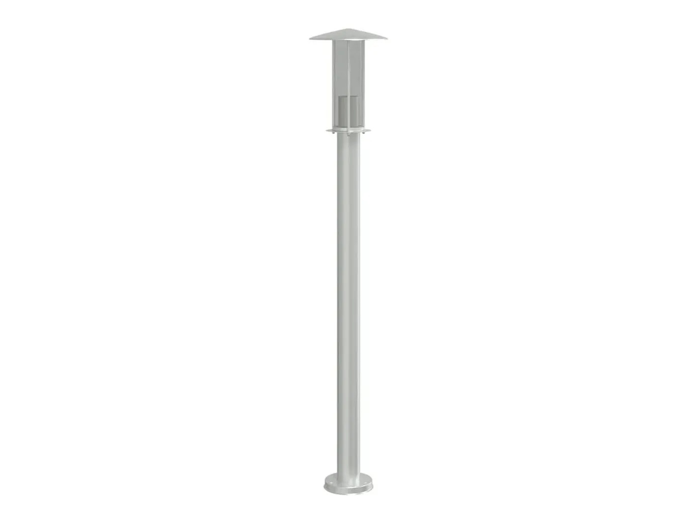 Hot Helloshop26 Juego de 3 lámparas de pie de exterior plateadas 100 cm acero inoxidable Plata 02_0042555 Gris