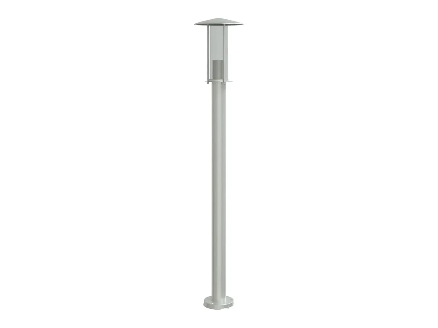 Hot Helloshop26 Juego de 3 lámparas de pie de exterior plateadas 100 cm acero inoxidable Plata 02_0042555 Gris