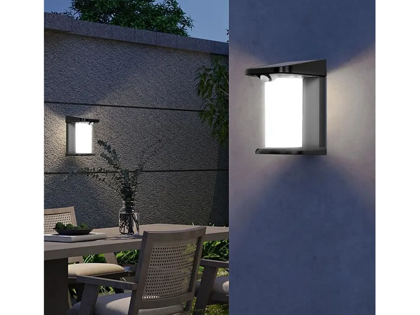 Sale Lumisky Juego de 2 luces de pared con sensor solar 100LM LUSTY Negro