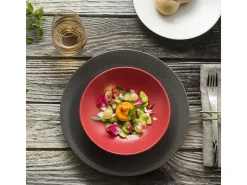 MEDARD DE NOBLAT Vajilla-Juego de 6 Platos de Ensalada y Pasta Stone Marfil 19 cm - Colección Médard de Noblat Blanco