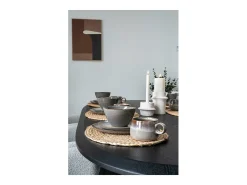 House Nordic Vajilla-Juego de 4 platos llanos de cerámica ø 27cm Gris