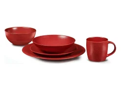 MEDARD DE NOBLAT Vajilla-Juego de 6 Tazas de Café y Té Stone Rouge 28 cl por Médard de Noblat Rojo