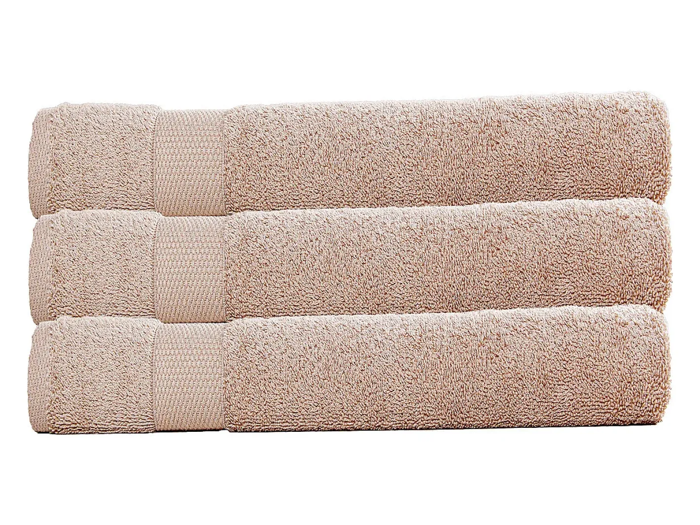 Blanc avenue Ropa De Cama|Textil De Baño-Juego de 3 toallas felpa 50*90 cm 500 gr/m² 100% algodón Beige