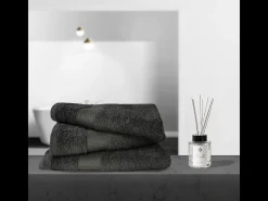 Blanc avenue Ropa De Cama|Textil De Baño-Juego de 3 toallas felpa 50x90 cm 500 gr/m² 100% algodón Gris antracita