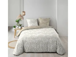 Douceur d'intérieur Juego de Cama 3 Piezas Malia 260x240 cm 100% Algodón Natural Reversible Oeko-Tex Beige Hot