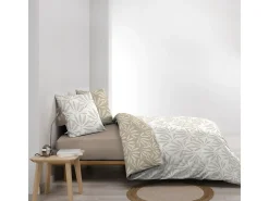 Douceur d'intérieur Juego de Cama 3 Piezas Malia 260x240 cm 100% Algodón Natural Reversible Oeko-Tex Beige Hot