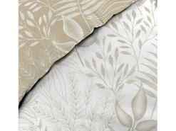 Douceur d'intérieur Juego de cama Cassia 260x240 cm 100% algodón reversible taupe con 2 fundas 63x63 cm, tejido 57 hilos/cm², certificado Oeko-Tex Beige
