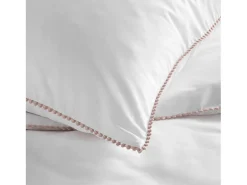 Douceur d'intérieur Juego de cama con borlas 240 x 220 cm Blanco