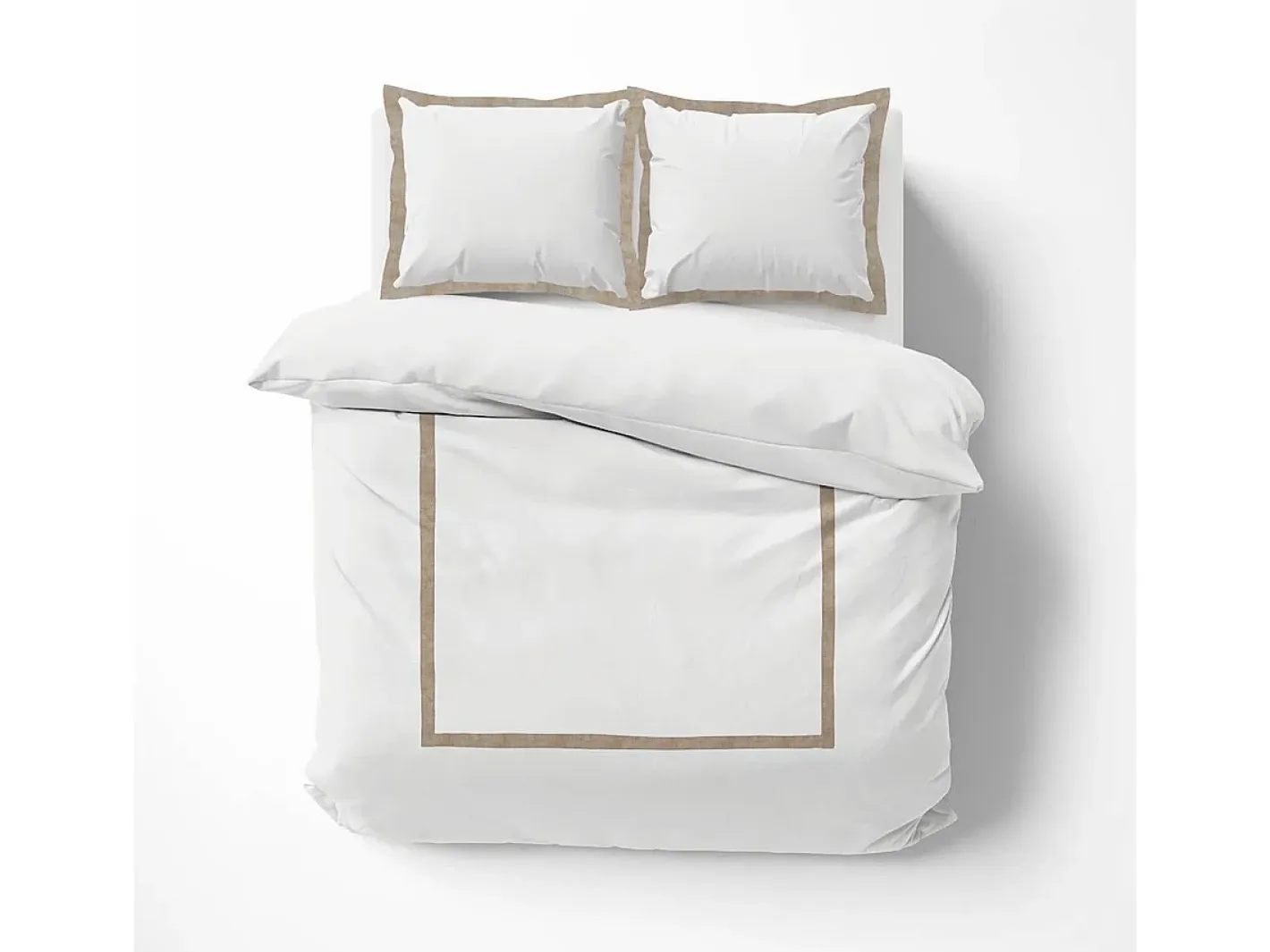 Douceur d'intérieur Juego de cama de 3 piezas de algodón y lino 240 x 220 cm Blanco Best