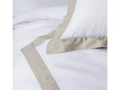 Douceur d'intérieur Juego de cama de 3 piezas de algodón y lino 240 x 220 cm Blanco Best