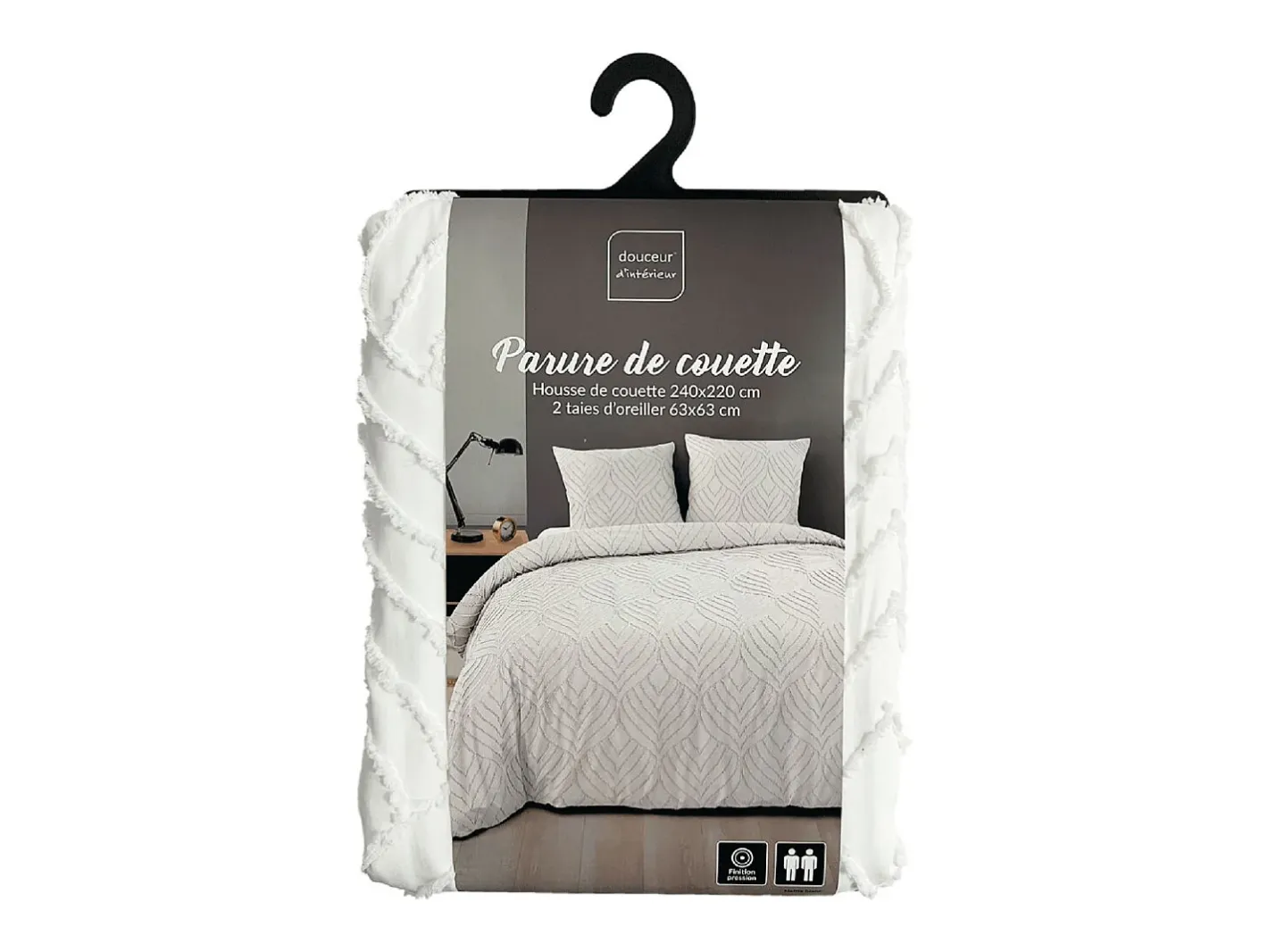 Douceur d'intérieur Ropa De Cama-Juego de cama de 3 piezas con acolchado 240 x 220 cm Blanco