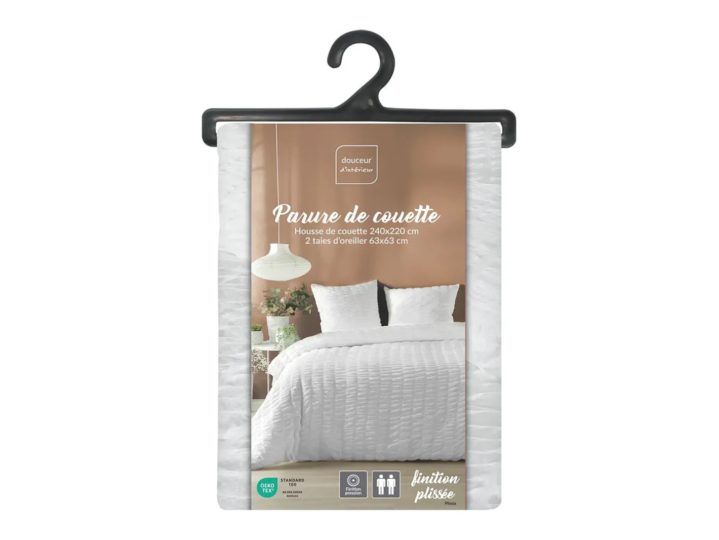 Douceur d'intérieur Ropa De Cama-Juego de cama de 3 piezas de microfibra 240 x 220 cm Blanco