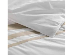 Outlet Douceur d'intérieur Juego de cama de algodón con acabado de lino 240 x 220 cm Blanco