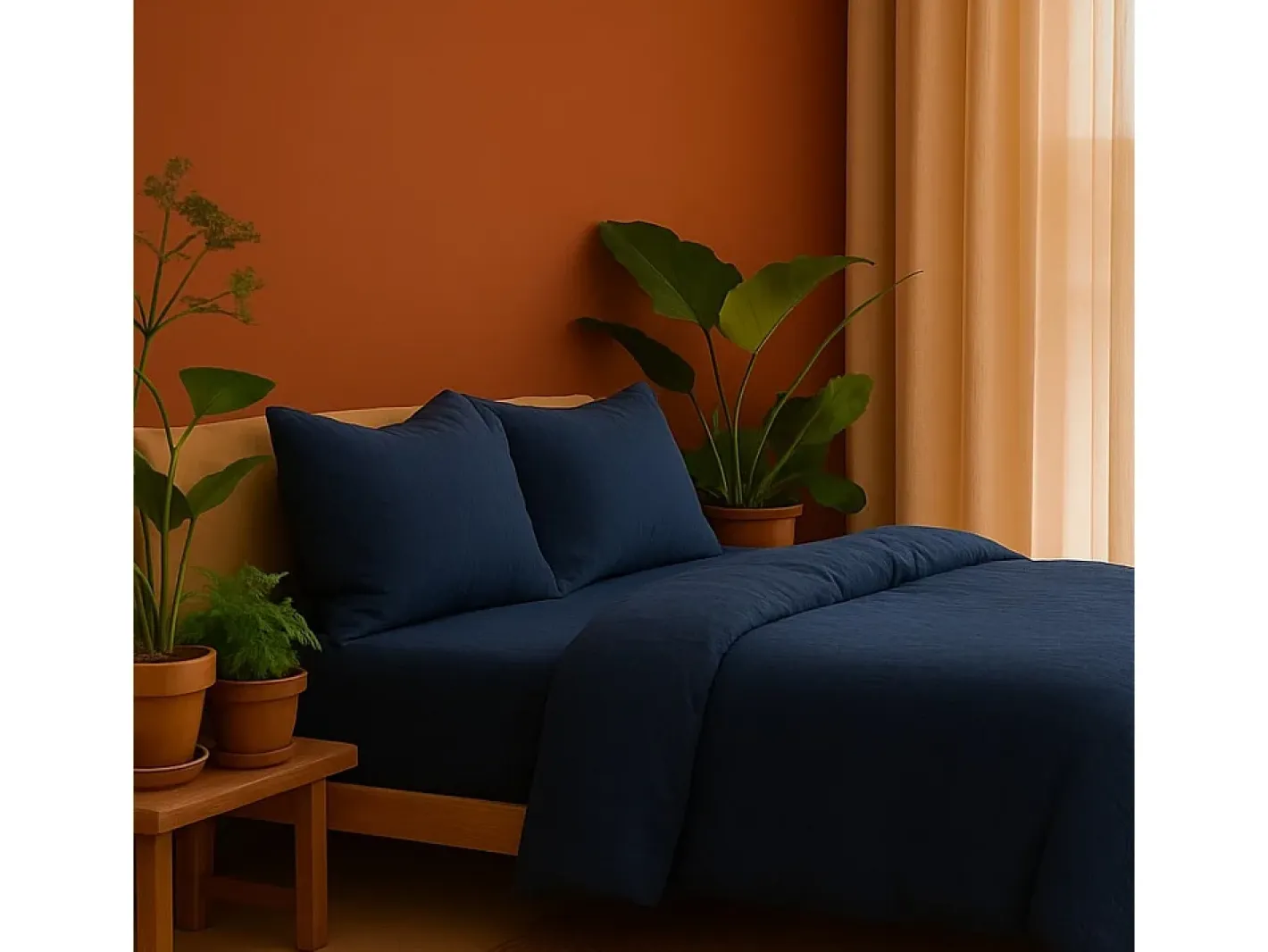 Hot Promo Linge Juego de cama de gasa de algodón 240 x 220 cm. Azul